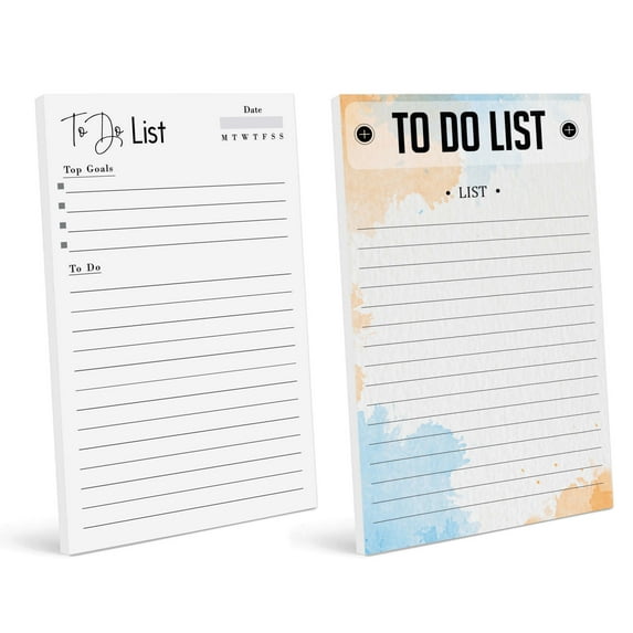 Inkdotpot Pack Of 2 Daily Planner List Undated Notepads, Memo Pad To-Do List Tear Off List Pad- Organizer- Scheduler- Organize Tasks (50 Sheets Each)-KP