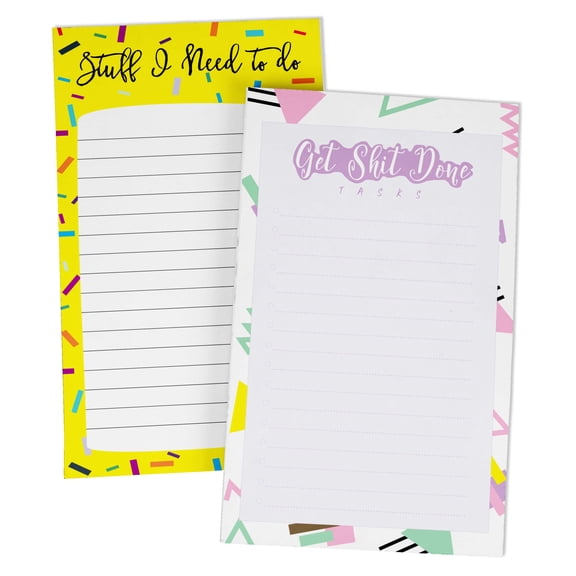 Inkdotpot Pack Of 2 Daily Planner List Undated Notepads, Memo Pad To-Do List Tear Off List Pad- Organizer- Scheduler- Organize Tasks (50 Sheets Each)-XP