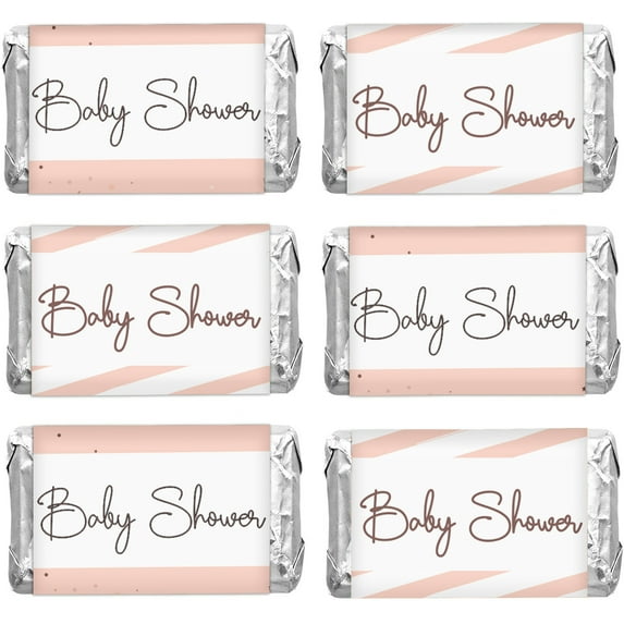 Inkdotpot Pack of 90, Baby Shower Candy Wrappers, Mini Candy Bar Miniatures Wrappers Chocolate Bar Label Stickers forBoy,GirlBaby Shower Decor (No Candy) (Confetti)