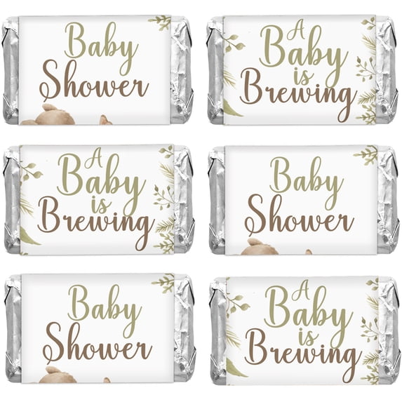 Inkdotpot Pack of 90, Baby Shower Candy Wrappers, Mini Candy Bar Miniatures Wrappers Chocolate Bar Label Stickers forBoy,GirlBaby Shower Decor (No Candy) (CuteAnimals)