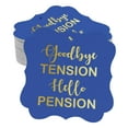 thumbnail image 1 of Inkdotpot Pack Of 100 Good Bye Tension Hello Pension Retirement Paper Tags DIY Craft Bracket Shape Real Gold Foil Hang Tags, 1 of 7