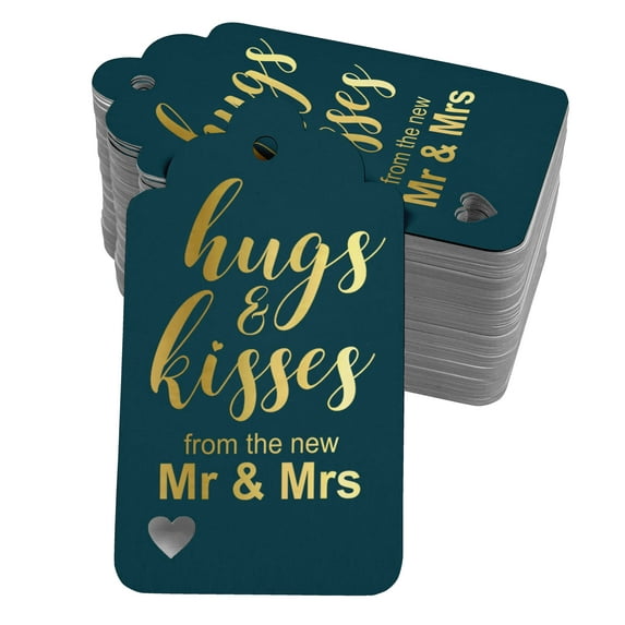 Inkdotpot Pack Of 100 Hugs And Kisses From The New Wedding Favor Paper Tags Craft Real Gold Foil Hang Tags