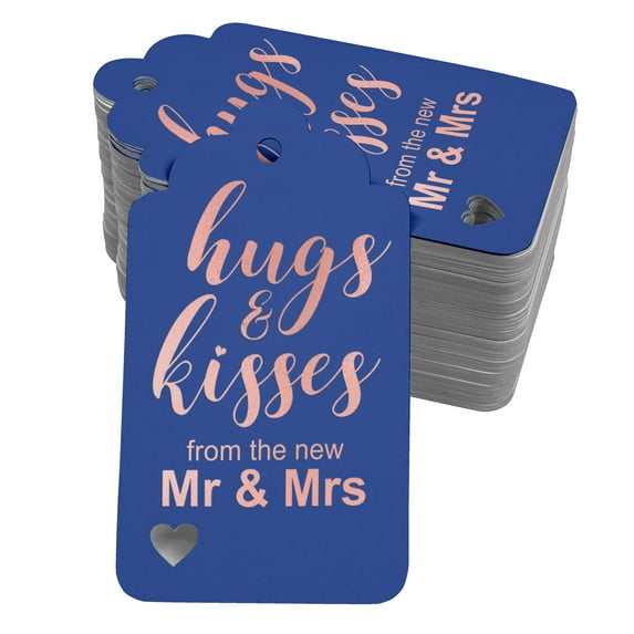 Inkdotpot Pack Of 100 Hugs And Kisses From The New Wedding Favor Paper Tags Craft Real Rose Gold Foil Hang Tags