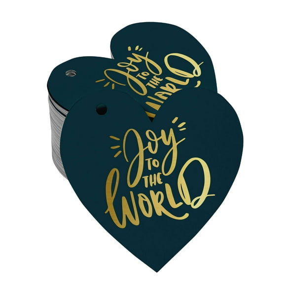 Inkdotpot Pack Of 100 Joy To The World Baby Shower Favor Paper Tags Craft Real Gold Foil Hang Tags