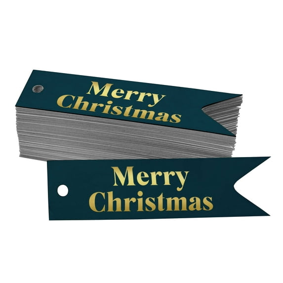 Inkdotpot Pack Of 100 Merry Christmas Favor Paper Tags Craft Real Gold Foil Hang Tags