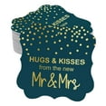thumbnail image 1 of Inkdotpot Pack Of 100 Real Gold Foil Bracket Shape Paper Tags Hugs & Kisses From The New Wedding Favor Hang Tags, 1 of 7