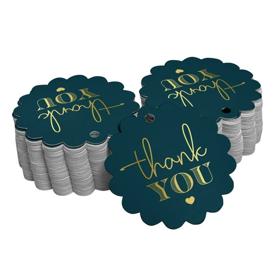 Inkdotpot Pack Of 100 Real Gold Foil Paper Tags Thank You Bridal Shower Favor Hang Tags