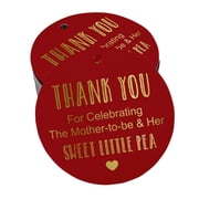 Inkdotpot Pack Of 100 Real Gold Foil Paper Tags Thank You For Celebrating The Mother To Be Baby Shower Favor Hang Tags