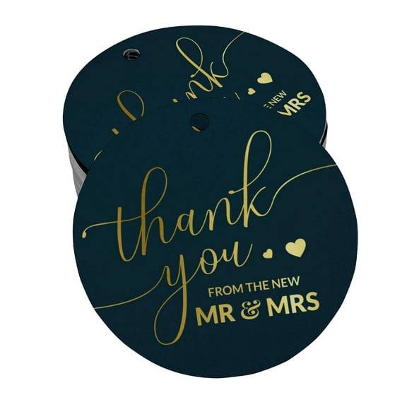 Inkdotpot Pack Of 100 Real Gold Foil Paper Tags Thank You From The New Wedding Favor Hang Tags