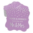 thumbnail image 1 of Inkdotpot Pack Of 100 Real Silver Foil Bracket Shape Paper Tags Hugs & Kisses From The New Wedding Favor Hang Tags, 1 of 7