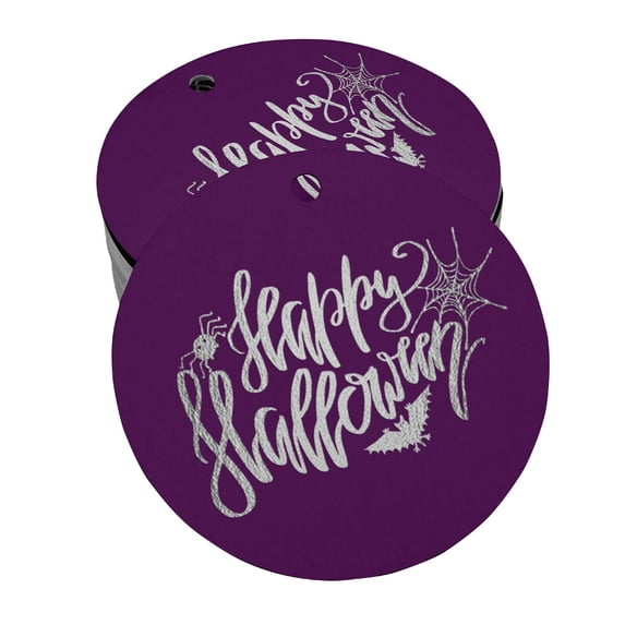 Inkdotpot Pack Of 100 Real Silver Foil Paper Tags Happy Halloween Halloween Favor Hang Tags