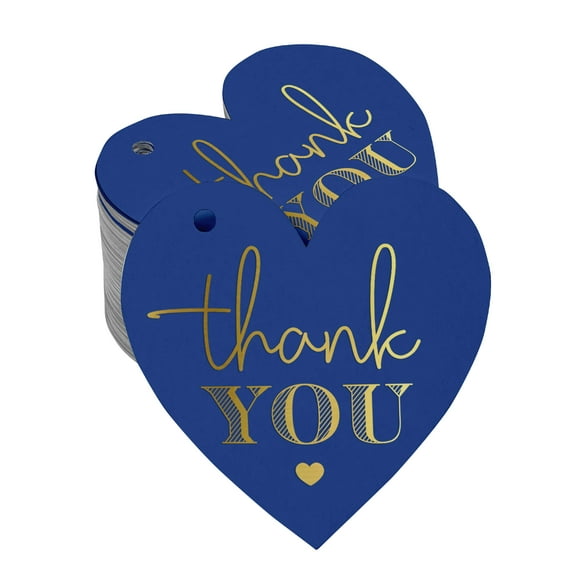 Inkdotpot Pack Of 100 Thank You Bridal Shower-Baby Shower-Retirement-Wedding-Birthday Favor Paper Tags Craft Real Gold Foil Hang Tags