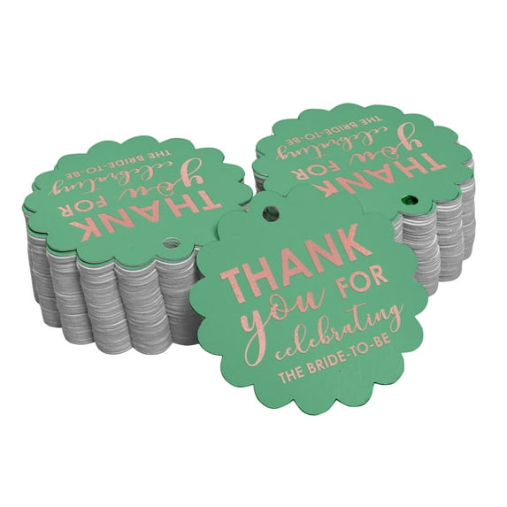 Inkdotpot Pack Of 100 Thank You Celebrating The Bride To Be Bridal Shower Favor Paper Tags Craft Real Rose Gold Foil Hang Tags