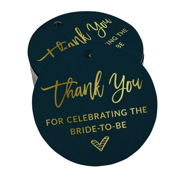 Inkdotpot Pack Of 100 Thank You For Celebrating The Bride To Be Bridal Shower Favor Paper Tags Craft Real Gold Foil Hang Tags