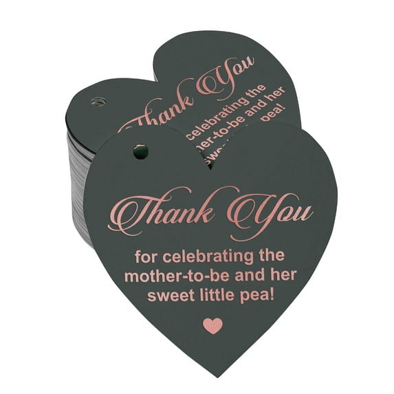 Inkdotpot Pack Of 100 Thank You For Celebrating The Mother To Be Baby Shower Favor Paper Tags Craft Real Rose Gold Foil Hang Tags