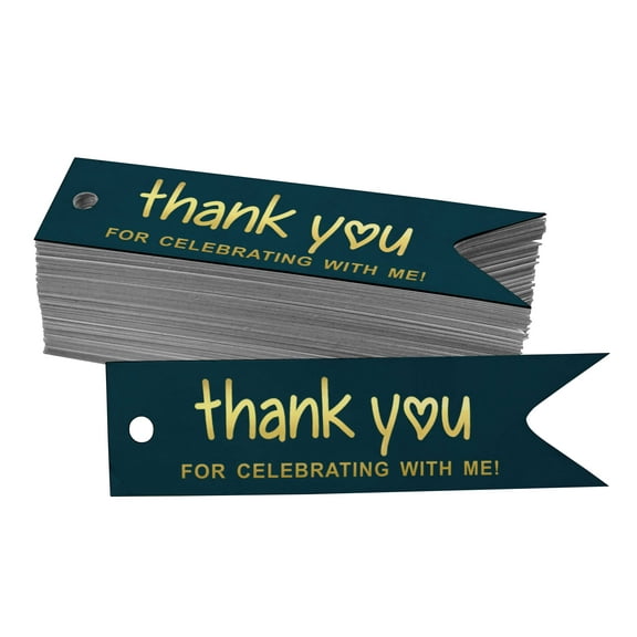 Inkdotpot Pack Of 100 Thank You For Celebrating With Me Birthday Favor Paper Tags Craft Real Gold Foil Hang Tags