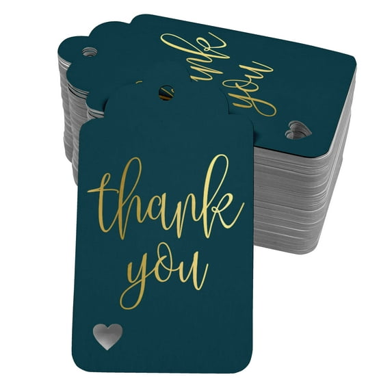 Inkdotpot Pack Of 100 ThankYou Bridal Shower-Baby Shower-Retirement-Wedding-Birthday Favor Paper Tags Craft Real Gold Foil Hang Tags