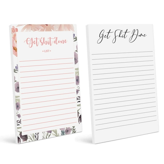 Inkdotpot Pack Of 2 Daily Planner List Undated Notepads, Memo Pad To-Do List Tear Off List Pad- Organizer- Scheduler- Organize Tasks (50 Sheets Each)-1R