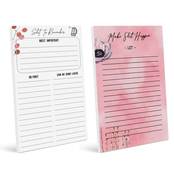 Inkdotpot Pack Of 2 Daily Planner List Undated Notepads, Memo Pad To-Do List Tear Off List Pad- Organizer- Scheduler- Organize Tasks (50 Sheets Each)-K9