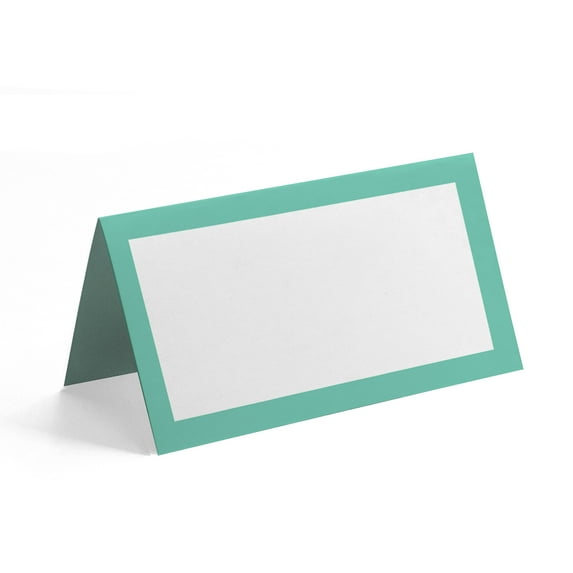 Inkdotpot Pack Of 24, Solid Tent Tables Place Cards For Table Setting For Wedding Thanksgiving- Christmas Holiday Catering Buffet Food Table Tents- Wedding Name Escort Cards (Teal Green)
