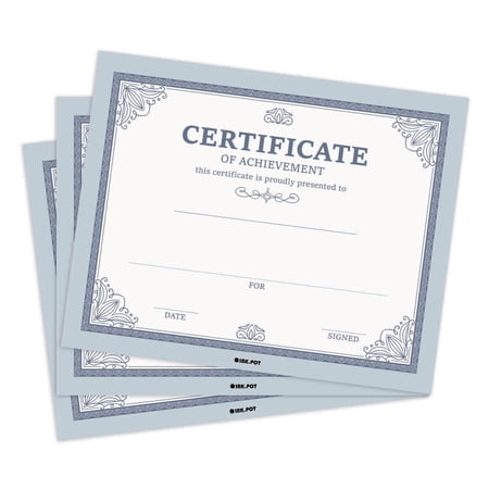 Inkdotpot Pack Of 25, Floral Border Certificate of Completion Award Certificate For Students- Certificate of Achievement Awards and Certificates for School- 8x10 inch
