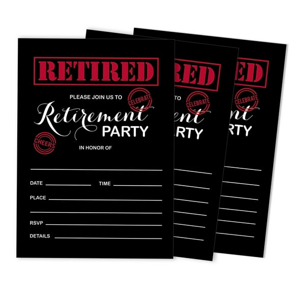 Inkdotpot Pack Of 30, Join Us Invitations With Envelopes, Retirement Party Celebration Invite Cards Fill-In Style Party Supplies 5 X 7 Inches