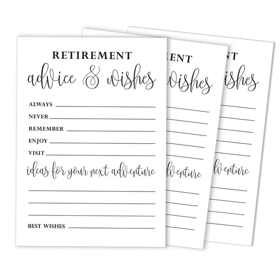 Inkdotpot Pack Of 50 Advice & Wishes For Retirement Party, Game Activity For Retirement Party Celebration, Guestbook Alternative 5X7 inches