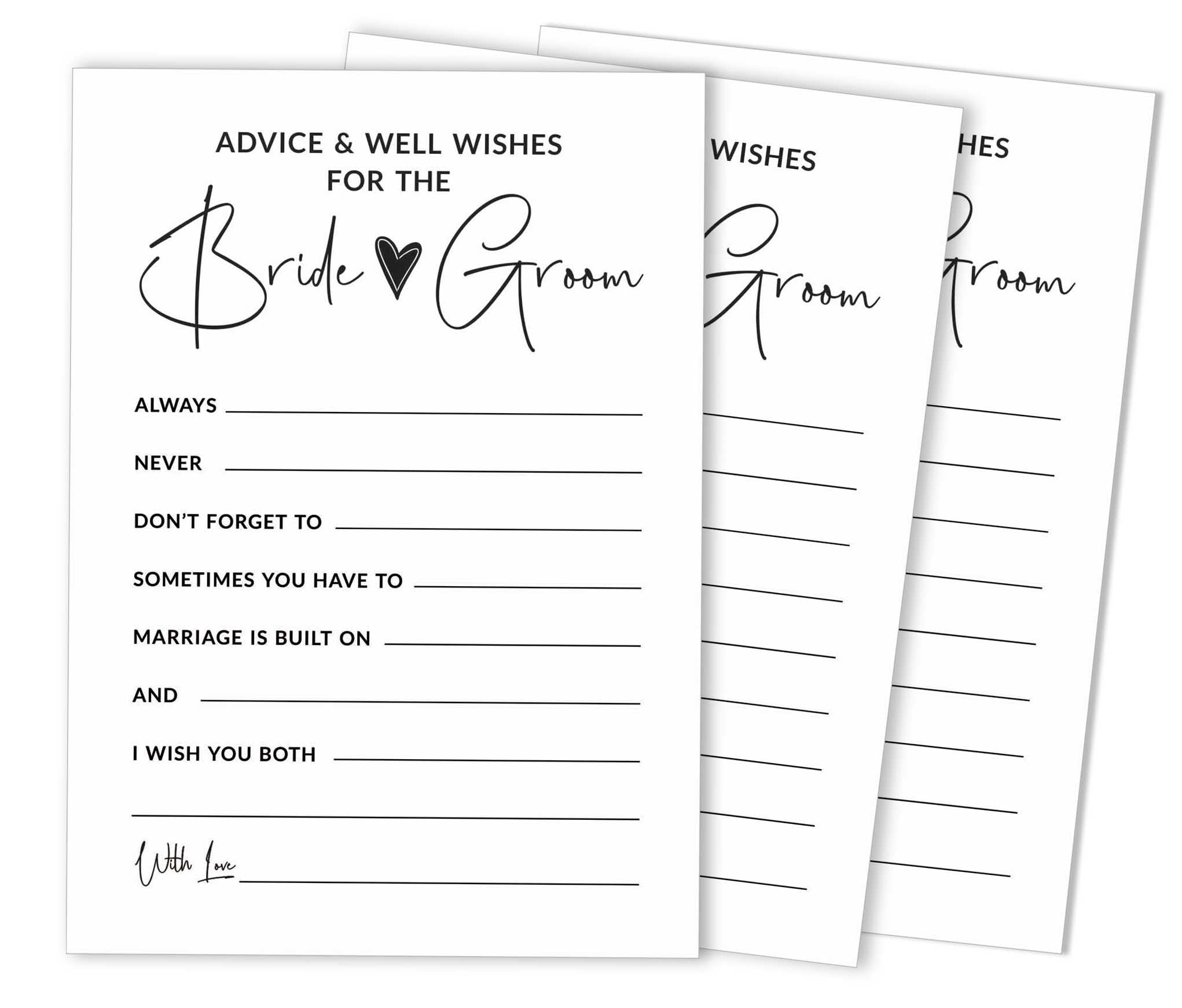 RXBC2011 50 Biglietti Di Consigli Rustici Per Matrimonio – Carta Kraft, Formato 15x10 Cm, Per Giochi E Libro Ospiti - 5