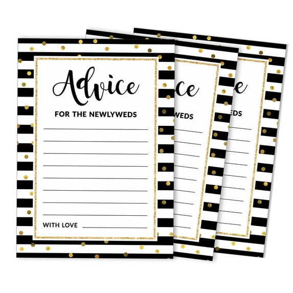 Inkdotpot Pack Of 50 Confetti Advice Cards, Advice For The Bride and Groom, Newlyweds Wedding Guest Game Activity 5x7 inches