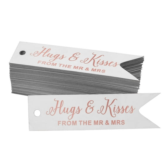 Inkdotpot Pack Of 50 Hugs & Kisses From The Wedding Favor Paper Tags Craft Real Rose Gold Foil Hang Tags