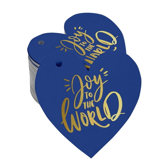 Inkdotpot Pack Of 50 Joy To The World Baby Shower Favor Paper Tags Craft Real Gold Foil Hang Tags