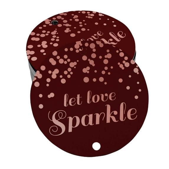 Inkdotpot Pack Of 50 Let Love Sparkle Wedding Favor Paper Tags Craft Real Rose Gold Foil Hang Tags