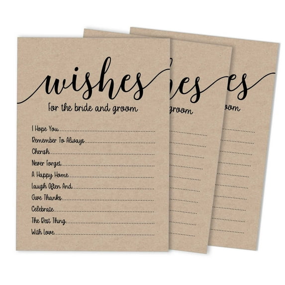 Inkdotpot Pack Of 50 Pcs Advice Cards For Newlyweds Rustic Kraft Advice Party Supplies