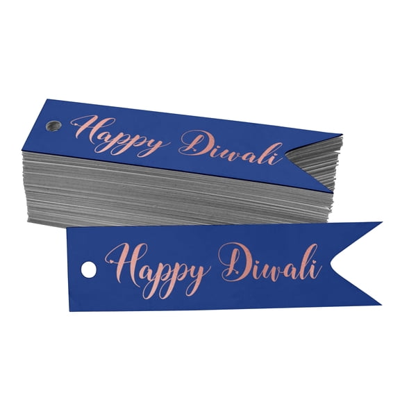 Inkdotpot Pack Of 50 Real Rose Gold Foil Paper Tags Happy Diwali Favor Hang Tags