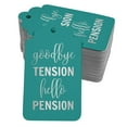 thumbnail image 1 of Inkdotpot Pack Of 50 Real Silver Foil Paper Tags Good Bye Tension Hello Pension Retirement Favor Hang Tags, 1 of 6