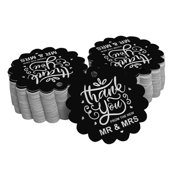 Inkdotpot Pack Of 50 Real Silver Foil Paper Tags Thank You From The New Wedding Favor Hang Tags