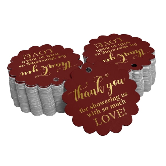 Inkdotpot Pack Of 50 Thank You Baby/ Bridal Shower Favor Paper Tags Craft Real Gold Foil Hang Tags