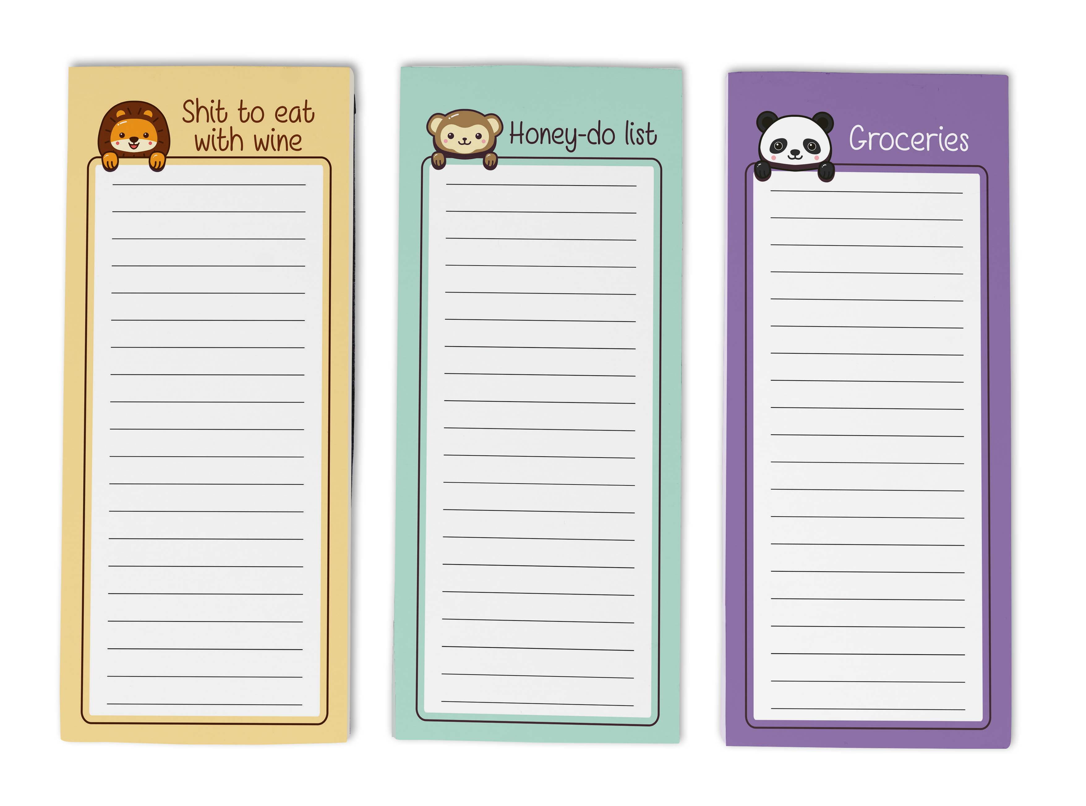 Inkdotpot Pack of 3 Magnetic Fridge To-Do List Notepads- Magnetic Memo Pads For Refrigerator-(50 Sheets Each)-0M