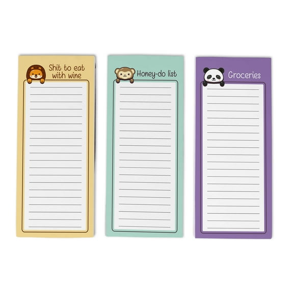 Inkdotpot Pack of 3 Magnetic Fridge To-Do List Notepads- Magnetic Memo Pads For Refrigerator-(50 Sheets Each)-0M