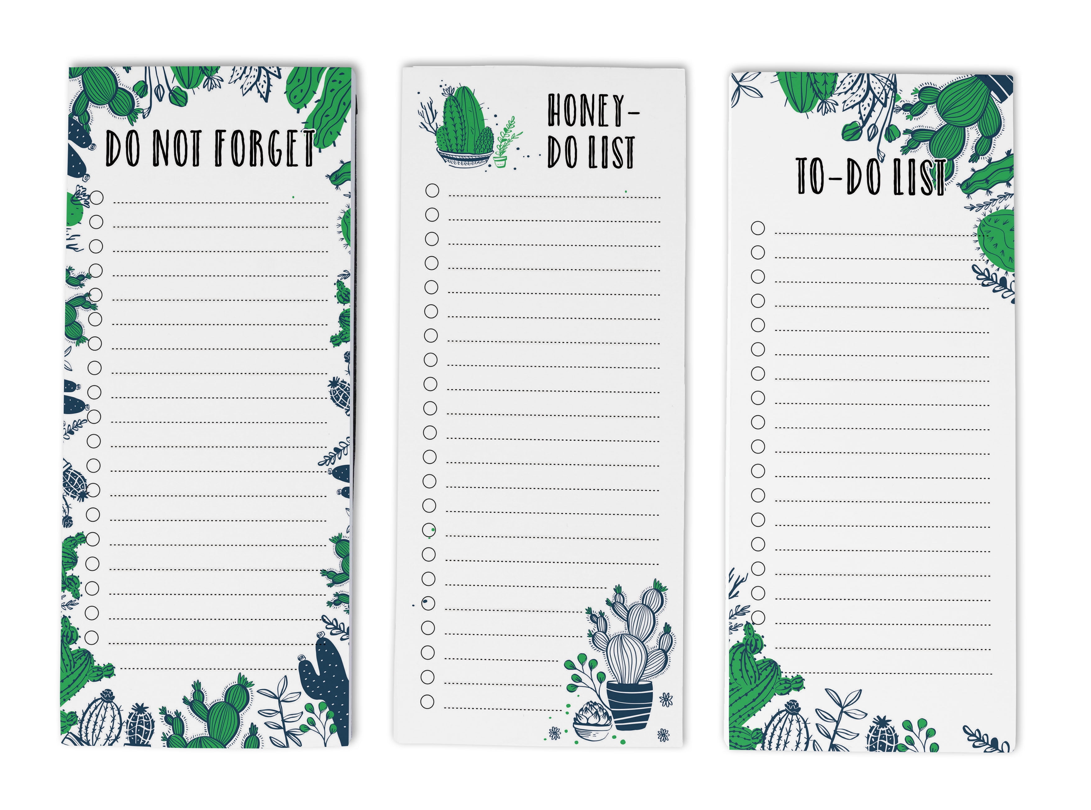 Inkdotpot Pack of 3 Magnetic Fridge To-Do List Notepads- Magnetic Memo Pads For Refrigerator-(50 Sheets Each)-1L