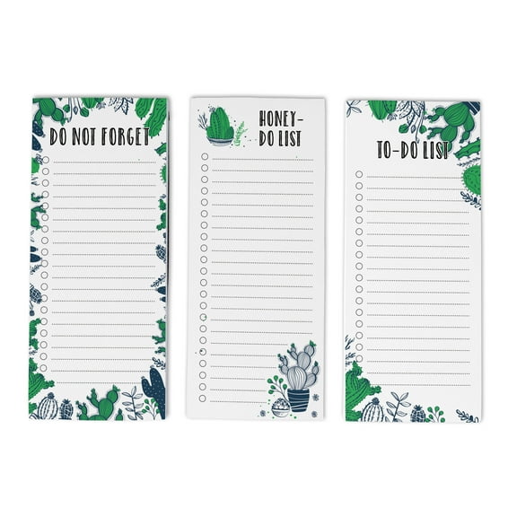 Inkdotpot Pack of 3 Magnetic Fridge To-Do List Notepads- Magnetic Memo Pads For Refrigerator-(50 Sheets Each)-1L