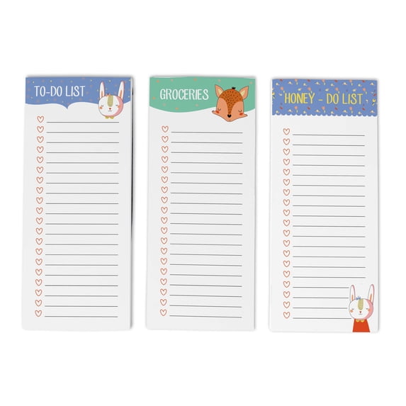 Inkdotpot Pack of 3 Magnetic Fridge To-Do List Notepads- Magnetic Memo Pads For Refrigerator-(50 Sheets Each)-3Q