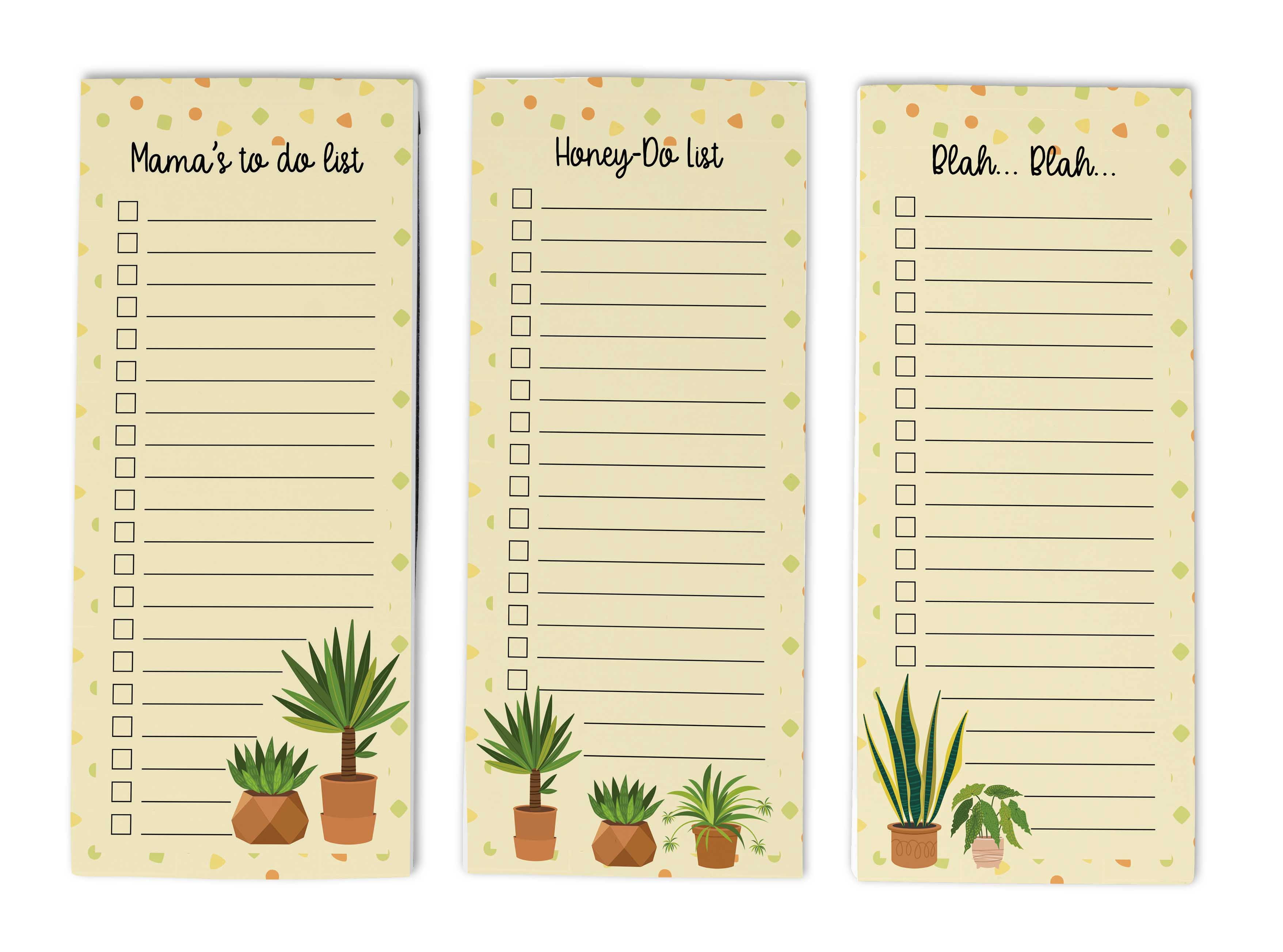 Inkdotpot Pack of 3 Magnetic Fridge To-Do List Notepads- Magnetic Memo Pads For Refrigerator-(50 Sheets Each)-6H