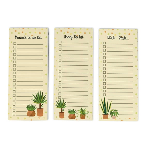 Inkdotpot Pack of 3 Magnetic Fridge To-Do List Notepads- Magnetic Memo Pads For Refrigerator-(50 Sheets Each)-6H
