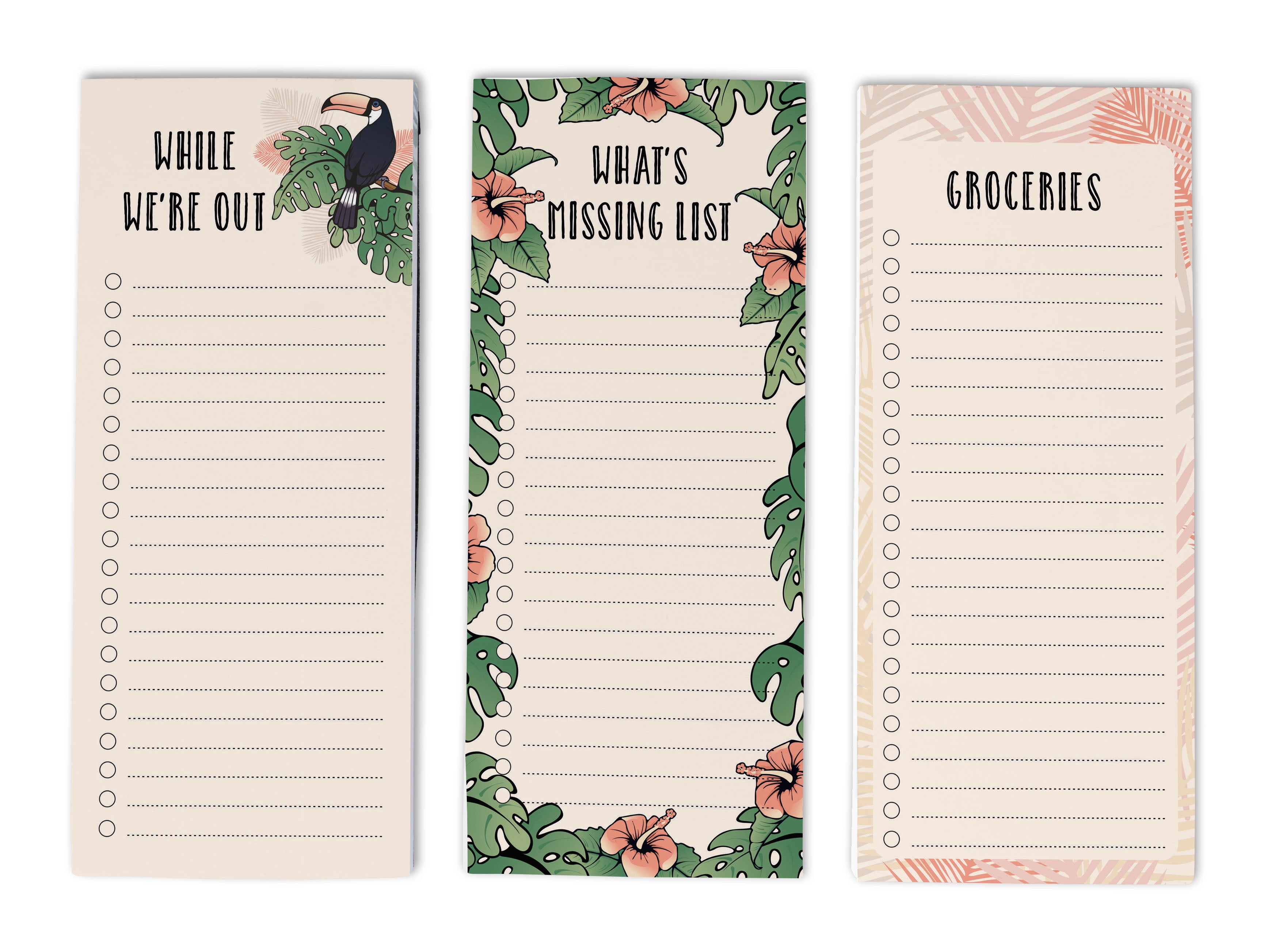 Inkdotpot Pack of 3 Magnetic Fridge To-Do List Notepads- Magnetic Memo Pads For Refrigerator-(50 Sheets Each)-6Q