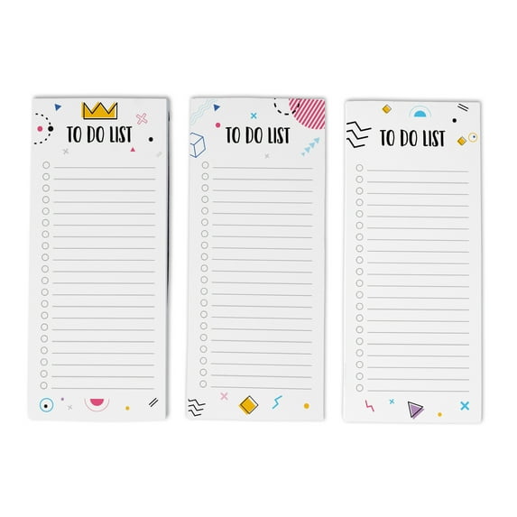Inkdotpot Pack of 3 Magnetic Fridge To-Do List Notepads- Magnetic Memo Pads For Refrigerator-(50 Sheets Each)-6U