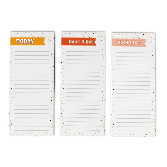 Inkdotpot Pack of 3 Magnetic Fridge To-Do List Notepads- Magnetic Memo Pads For Refrigerator-(50 Sheets Each)-7Z