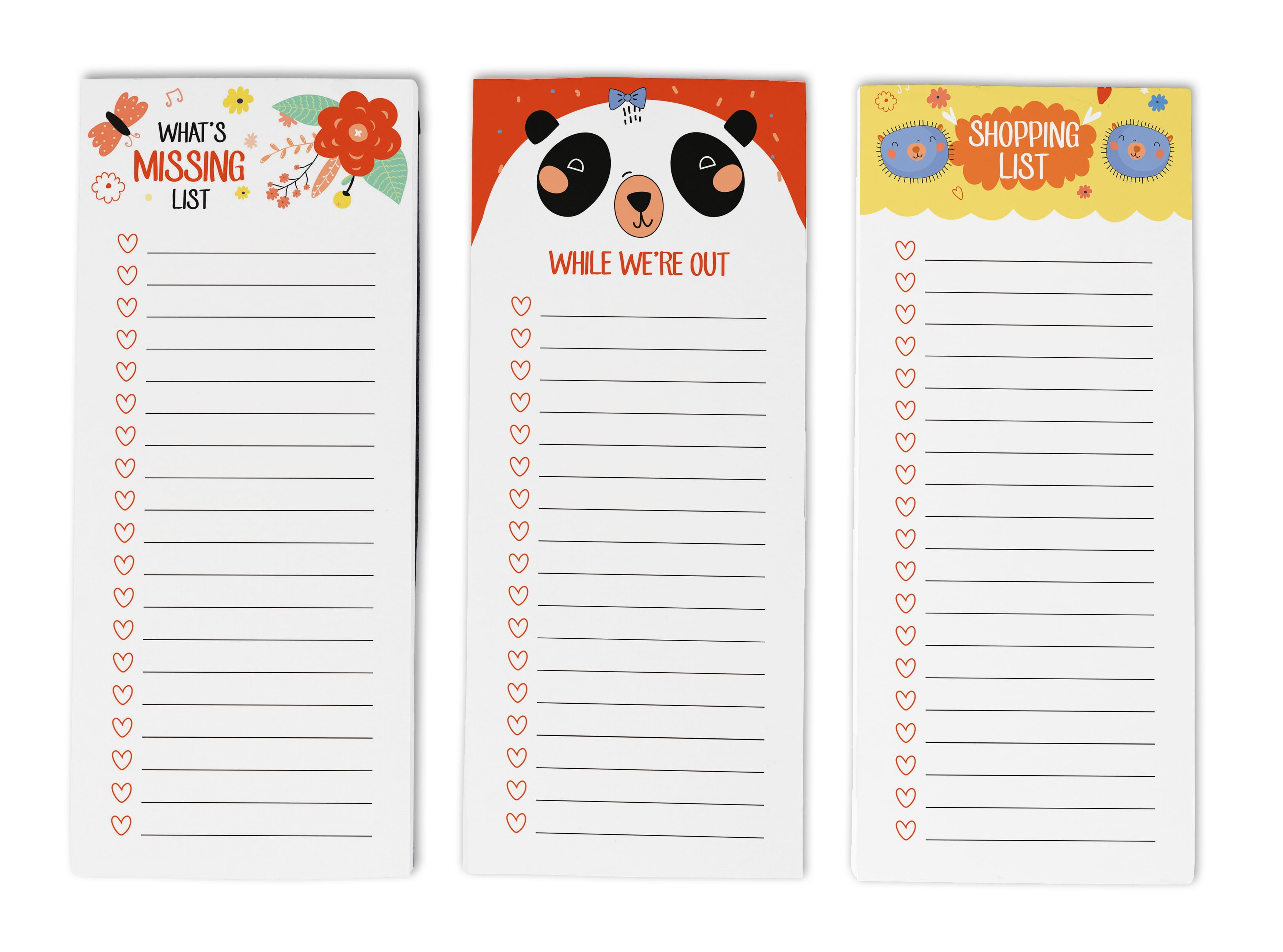 Inkdotpot Pack of 3 Magnetic Fridge To-Do List Notepads- Magnetic Memo Pads For Refrigerator-(50 Sheets Each)-9A