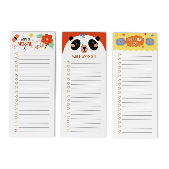 Inkdotpot Pack of 3 Magnetic Fridge To-Do List Notepads- Magnetic Memo Pads For Refrigerator-(50 Sheets Each)-9A