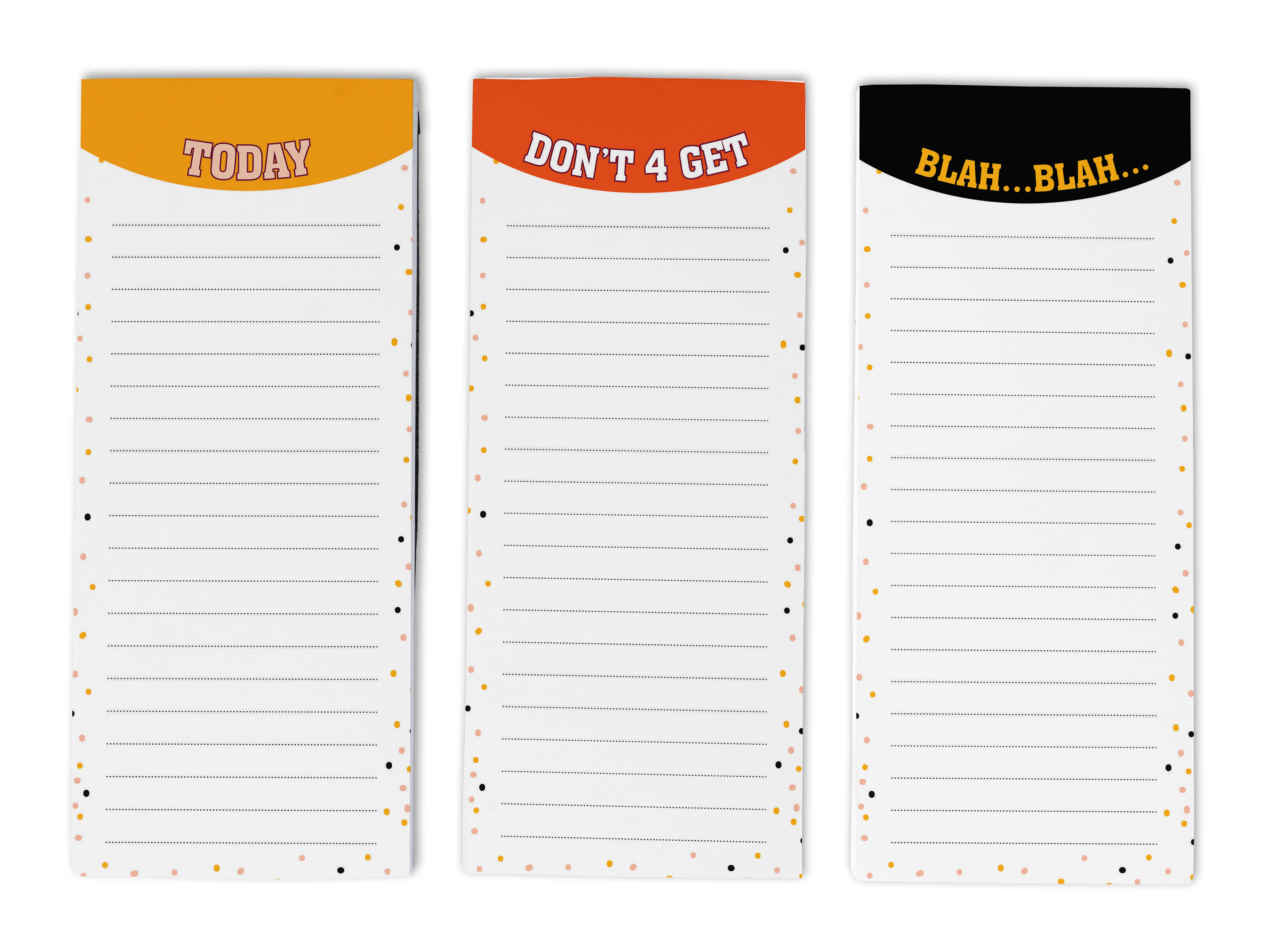 Inkdotpot Pack of 3 Magnetic Fridge To-Do List Notepads- Magnetic Memo Pads For Refrigerator-(50 Sheets Each)-B8